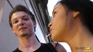 Man with camera fucks pretty girl in exchange for money