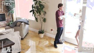 Slutty Step Sister Caught Sneaking In By Step Bro
